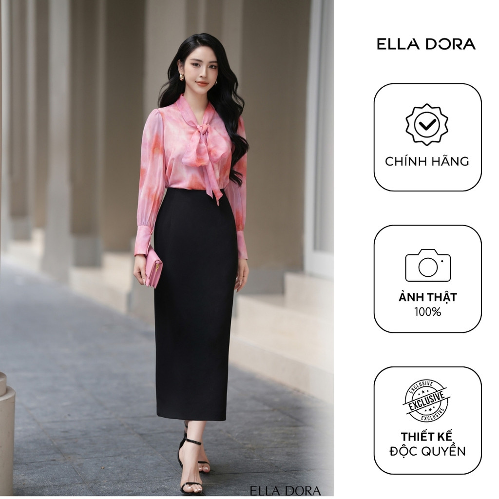 Chân váy dài nữ ELLA DORA thiết kế xẻ sau form tôn dáng thanh lịch dễ mặc hàng ngày màu ĐEN [CV187]
