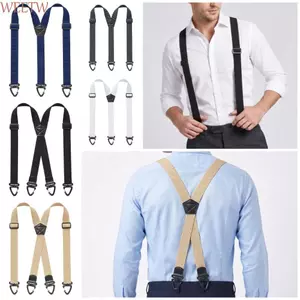 Dây treo làm việc WEETW, Nẹp quần co giãn hạng nặng rộng 3,8cm, Thời trang Y-Type X-Type Retro với móc kẹp xoay 3 / 4 Phụ kiện phù hợp với phụ kiện