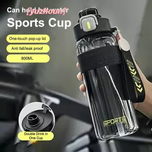 Bình nước thể thao dung tích lớn 1200ml Lít Chống rò rỉ Vỏ nhựa Cốc uống nước Du lịch ngoài trời Bình tập thể dục di động