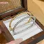 HFSHY Vòng tay đính cườm bằng thép không gỉ không gây dị ứng Trang sức bạc vàng ổn định cho nữ Phụ kiện dự tiệc VN