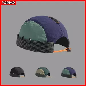 Mũ Beanies YRBWD, Mũ 5 ngăn màu trơn có thể điều chỉnh, Mũ không vành chống tia cực tím nhanh khô cho nam giới