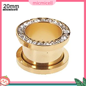 MIC _ 1Pc Thép Không Gỉ Kim Cương Giả Kẻ Sọc Mạ Tai Cắm Bông Tai Xuyên Trang Sức