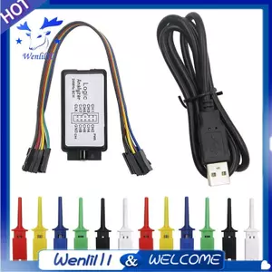 Thiết bị phân tích Logic USB với 12 CÁI Bộ kẹp móc kiểm tra 6 màu Cáp USB 24 MHz 8CH 8 kênh UART IIC SPI Debug