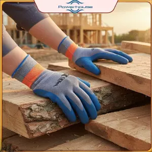 Găng tay làm việc chống gai bằng cao su POWER Găng tay an toàn sân vườn chống thấm nước để trồng trọt xây dựng.