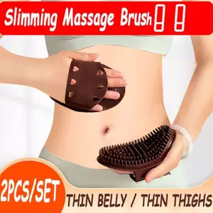 Bộ 2 Bàn Chải Massage Màu Nâu Cho Kinh Tuyến Cơ Thể Tại Nhà Thẩm Mỹ Viện