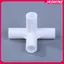 JASMINE 10 Chiếc 12 Mm Nhựa Trắng Kết Nối DIY Kệ Lều Cố Định Khớp Lắp Tee Bốn Chiều Thẳng Khuỷu Tay Tủ Quần Áo Móc Khớp JASMINE