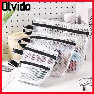Túi lưu trữ lưới OLVIDO, Thẻ tín dụng ID Dây kéo Ví đựng tiền xu Túi đựng mỹ phẩm, Túi đựng hồ sơ di động Túi đựng đồ du lịch trong suốt dành cho nữ Cô gái