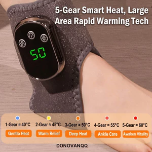 DONOVANQQ Máy Mát Xa Chân, 3 Chế Độ 5 Cấp Nhiệt Máy Mát Xa Mắt Cá Chân, Phụ Kiện Máy Mát Xa Di Động Có Thể Điều Chỉnh Không Dây Làm Nóng Mắt Cá Chân Quấn Thư Giãn Cơ