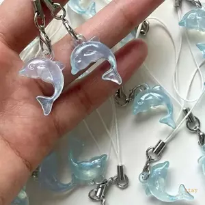 Giữ dây chuyền điện thoại hình cá heo vui nhộn và sáng tạo cho phụ kiện thời trang thủ công