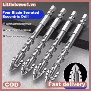 Littleloves1 7 cái / bộ Bộ mũi khoan răng cưa bằng thép vonfram cho gạch nhựa gốm sứ bê tông thủy tinh VN