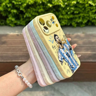 Ốp lưng iPhone 11 12 13 14 15 16 17 Pro Max Cửa sổ trái tim lớn ở bên cạnh 10 Họa tiết Argentina Messi