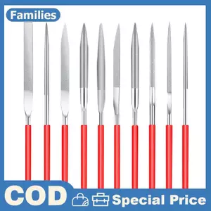 Bộ 10 Kim Cương Kim Tập Tin 3x140mm Mini Kim Tập Tin Bộ Đá Thủy Tinh Kim Loại Khắc Thủ Công Dụng Cụ Cầm Tay Kim Tập Tin Bộ