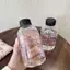 XUAN Kawaii Bình Nước Thẩm Mỹ Tumbler Cho Đá Cà Phê Nước ép Trà Nơ Dễ Thương Cốc Nhựa Có Nắp Ống Hút Chai Uống Di Động VN
