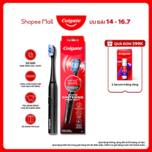 Bàn chải điện Colgate dùng pin, công nghệ sóng âm sạch mảng bám, hỗ trợ trắng răng