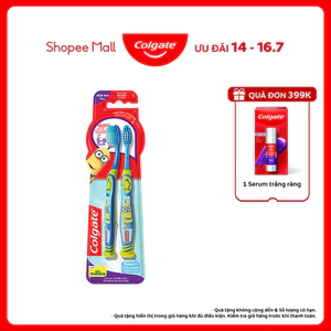 Bộ 2 bàn chải Colgate Minion Twin cho bé từ 5-9 tuổi