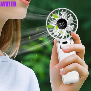 Quạt cầm tay mini JAVIER, Quạt USB cầm tay siêu im lặng 5 tốc độ, Pin sạc làm mát hiệu quả Làm mát di động Quạt cầm tay mini có thể gập lại Sử dụng khách sạn