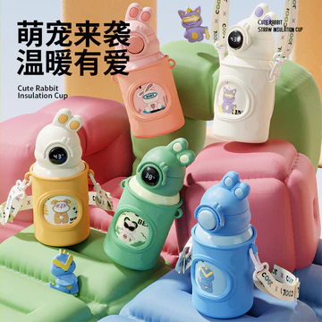 bình thủy giữ nhiệt bình giữ nhiệt 1000ml bình giữ nhiệt Cốc giữ nhiệt cấp thực phẩm 316 Phim hoạt hình thông minh Cốc nước dễ thương có màn hiển thị độ Quà tặng nồi trẻ em