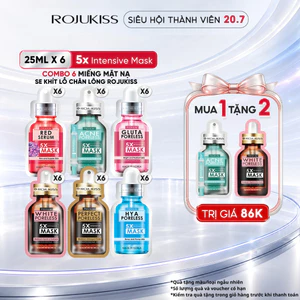 Combo 6 Miếng Mặt Nạ Se Khít Lỗ Chân Lông ROJUKISS Poreless 5x Intensive Mask 25ml