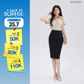 Chân Váy Bút Chì Nữ GUMAC Thun Co Giãn Form Ôm Dáng Basic Công Sở  BVE00010