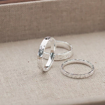 Lin Dasheng Bạc Trang Sức Sterling Bạc Nghiền Đá Đá Nhẫn Bạc Nguyên Chất 9999 Nữ Ánh Sáng Sang Trọng Đồng Bằng Nhẫn Đóng Đuôi Nhẫn Ngón Tay Nhỏ Ngón Tay Giữa Không Tên Quà Tặng Trang Sức Bạc Sterling 