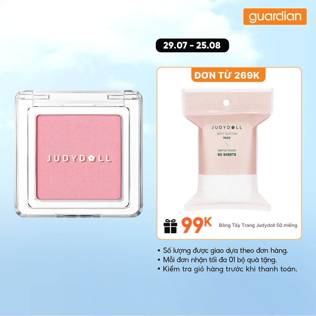 Phấn Má Hồng Judydoll Màu Đơn Sắc Tông Nude Tự Nhiên 2G