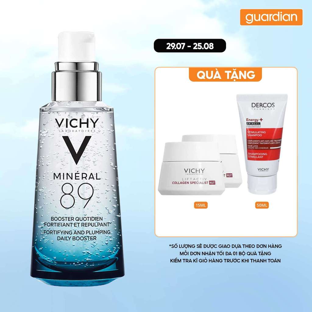 Dưỡng Chất Cô Đặc Giàu Khoáng Chất, Giúp Da Sáng Mịn, Căng Mướt Vichy Mineral 89 Skin Fortifying Daily Booster 50ml