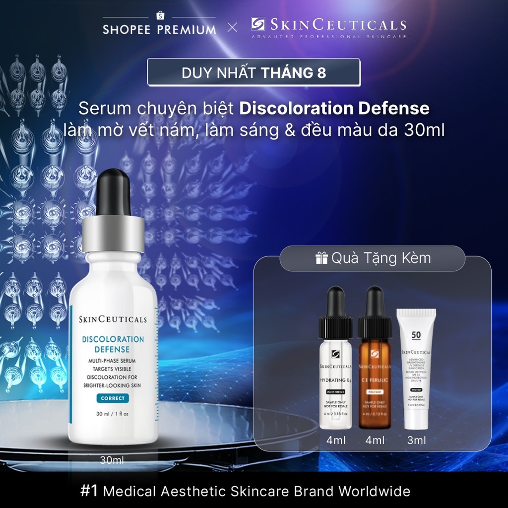 Dưỡng chất hỗ trợ làm mờ vết nám, làm sáng và đều màu da Skin Ceuticals Discoloration Defense 30ml