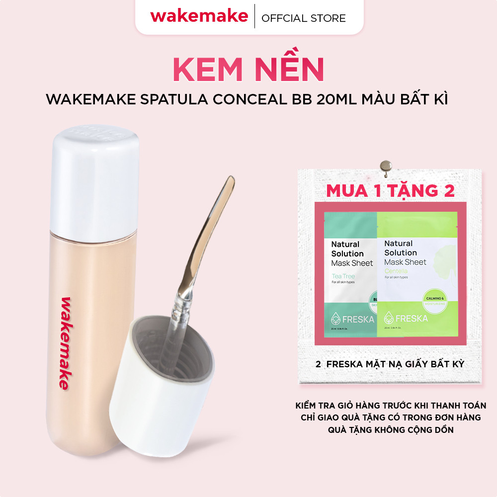 Kem nền WAKEMAKE Spatula Conceal BB 3 trong 1 tiện dụng 20ml