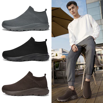 Giày Nam Kích Thước Lớn Giày Thể Thao Dệt Kim Bay Giày Over-Foot Giày Tất Giày Mũi Rộng Giày Thể Thao Giày Nhẹ Giày Đi Bộ Thoáng Khí Over-Foot