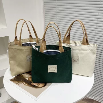 Túi xách nữ, túi tote canvas thiết kế thích hợp, túi xách, túi ăn trưa, túi mẹ, túi xách, túi tote vải hợp thời trang