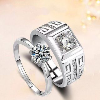Nhẫn Cặp Đôi Nữ Nhẫn Kim Cương Zircon Mở Nhẫn Cưới Độc Đoán Nhẫn Cặp Đôi Nam Nhẫn Cặp Đôi Phong Cách Cưới Quý Phái 2026.8.23