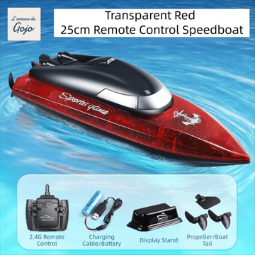 Đồ chơi thuyền điều khiển từ xa GOJO, Đồ chơi thuyền cao tốc RC chống nước tốc độ cao, Động cơ kép 2.4GHz mới có thể sạc lại Đồ chơi thuyền điện Bể bơi