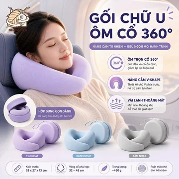 Gối Chữ U Gối Kê Cổ Gối Cổ Mút Nhớ Vải Mát Nâng Cằm Ôm Sát Thoáng Khí Du Lịch