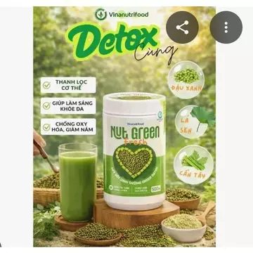 Nutgreen Detox – Bột Đậu Xanh Lá Sen Cần Tây Dạng Bột Tiện Lợi, Vị Thanh Mát 500g