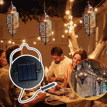 Hàng đầu thay thế đèn năng lượng mặt trời NDON, Đèn treo LED năng lượng mặt trời chạy bằng năng lượng mặt trời màu đen, Đèn trắng chiếu sáng con đường 400Mah DIY Bảng điều khiển năng lượng mặt trời Ph