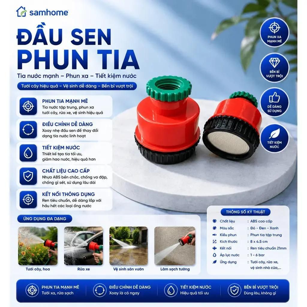Đầu Vòi Nước Tăng Áp 1000 Lỗ Siêu Mịn - Dụng Cụ Rửa Rau Củ Rửa Tay Đa Năng