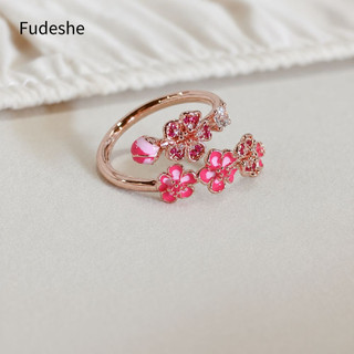 Women's Gold-Plated Wedding Ring, adjustable by FUDESHE MALL