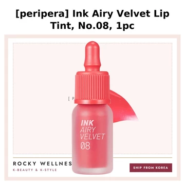 [peripera] Ink Airy Velvet Lip Tint, No.08, 1 cái / Son Tint Hàn Quốc / Hoàn thiện nhung Airy / Chính hãng 100% của rockywellnes