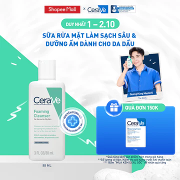 Sữa rửa mặt giúp làm sạch sâu dành cho da dầu Cerave Foaming Facial Cleanser 88ml