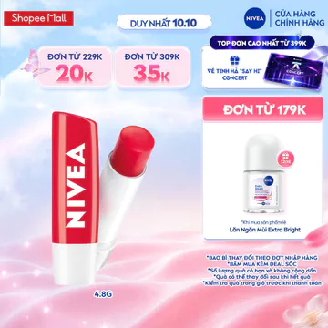 Son Dưỡng Có Màu NIVEA Strawberry Shine | Sắc Đỏ Dâu Tây 4.8g / Son Dưỡng Hồng Môi - 85083