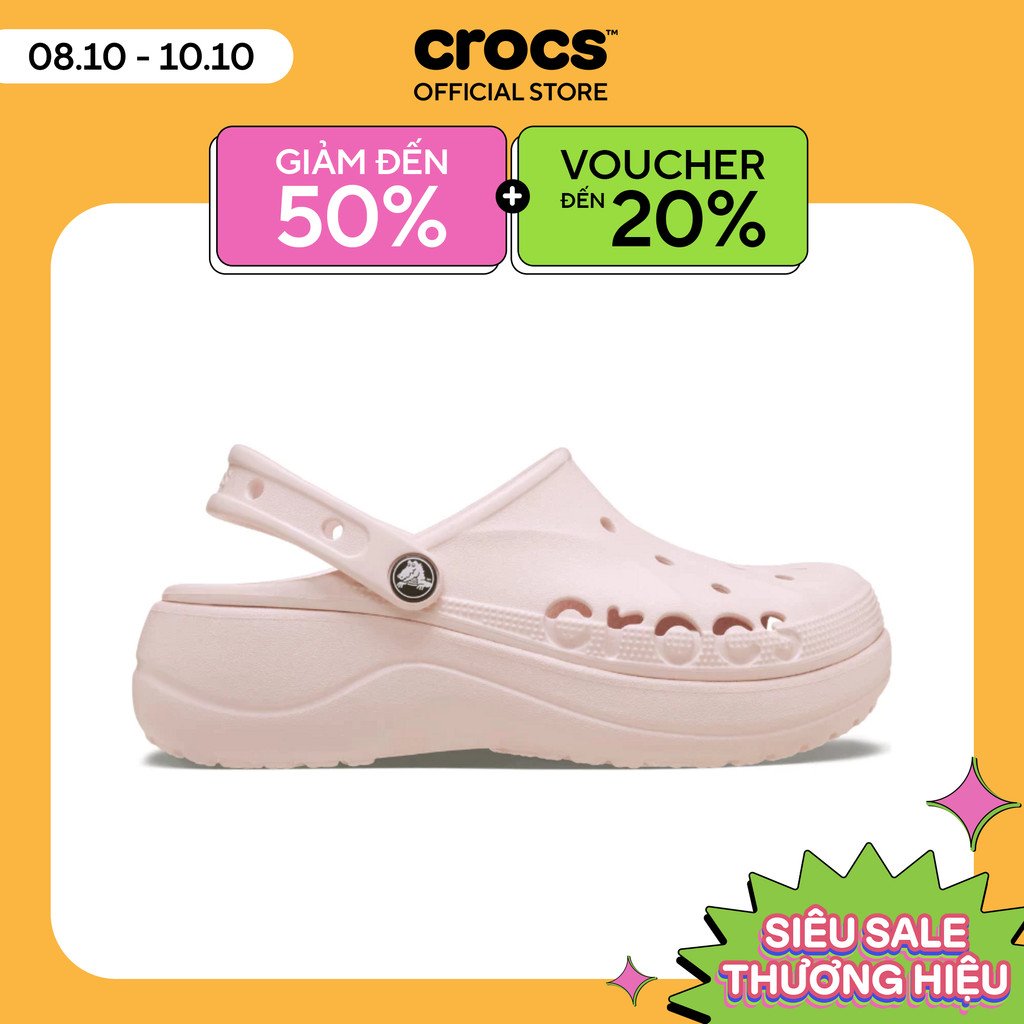 Giày Clog Nữ Crocs Baya Platform - Barely Pink - 208186-6PI