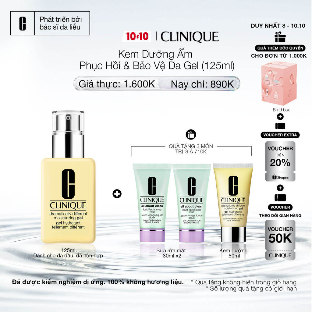 Kem dưỡng ẩm cân bằng Clinique Dramatically Different Moisturizing 125ml (Gel - Lotion - Jelly)