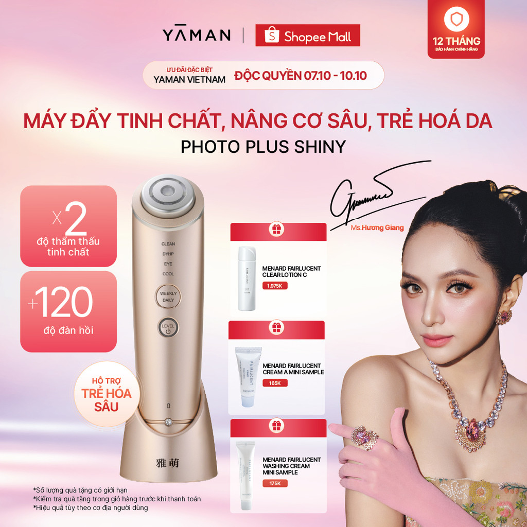 [MUA 1 TẶNG 3] Máy đẩy tinh chất YAMAN hỗ trợ nâng cơ, ngừa lão hóa, sáng da công nghệ Triple RF Photo Plus Shiny