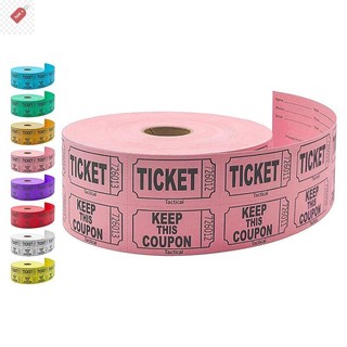 ALIK 1000 Chiếc Nhiều Màu Sắc Có Thể Xé Raffle Vé Đôi Cuộn Vé Nhập Học Trò Chơi Vé Cho Sự Kiện Lễ Hội Lớp Học Phần Thưởng VN