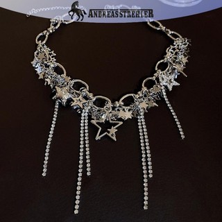 Onetimingfine Mới Phong Cách Punk Dây Xích Ngôi Sao sel Vòng Cổ Choker Dành Cho Nữ Trang Sức Đảng Cổ Vòng Cổ VN