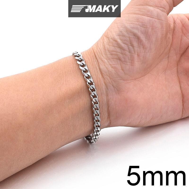 Newwellknownepic Mới Hợp Thời Trang Dây Xích Cuba Nam Vòng Tay Thép Không Gỉ Cổ Điển 3 / 5 / 7 / 9 Mm Chiều Rộng Dây Chuyền Vòng Tay Dành Cho Nam Nữ Quà Tặng Trang Sức VN