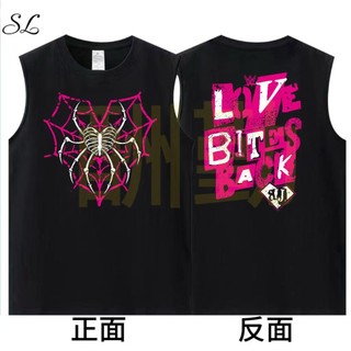 Áo thun không tay cổ tròn 100% cotton in hình WWE mới - Giá ưu đãi