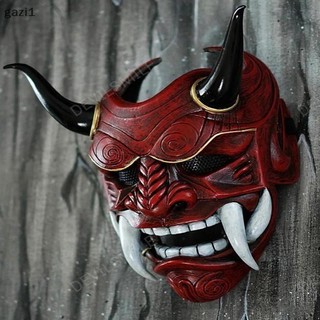 [gazi] Ma Nhật Bản Hannya Mặt nạ hóa trang Halloween Prajna Mặt nạ nửa mặt Samurai VN