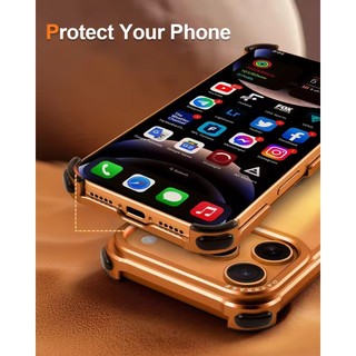 [JLK] Ốp lưng không khung hợp kim nhôm sang trọng cho iPhone 17Pro 17ProMax 17Air Bảo vệ ống kính Túi khí bốn góc Vỏ kim loại chống rơi