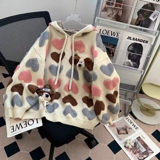 Dễ Thương Chủ Hình Chó Jacquard Có Mũ Trùm Đầu Áo Len Hoạt Hình Hàng Hóa 2025 Phong Cách Mới Rời Dày Áo Len Top